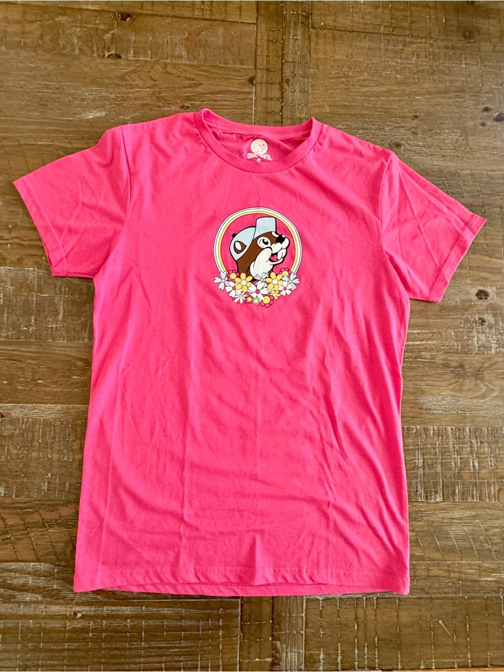 NEW Buc-ee’s Women’s Pink Graphic Tee, Size Small